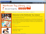 Screenshot of the Northcote Toy Library website.